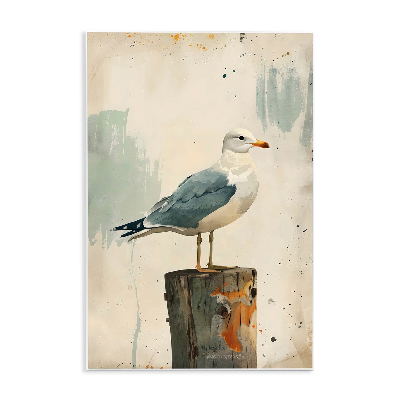 Stupell Industries Seagull On A Post Wall Plaque, design by LSR Creative Studio